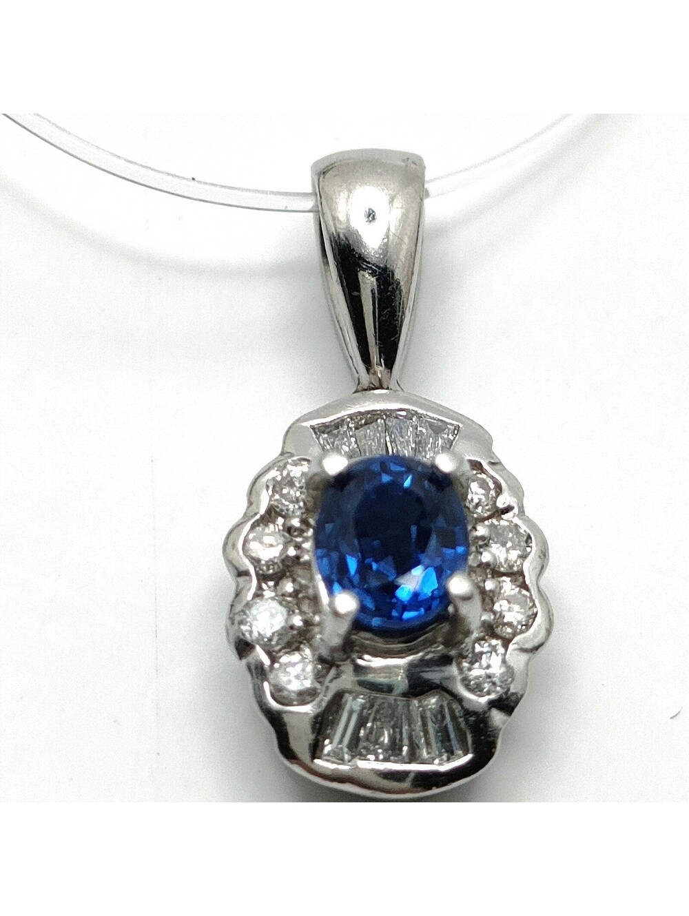 Jewelry Pendant Head Sapphire 0.35ct Platinum 2665137